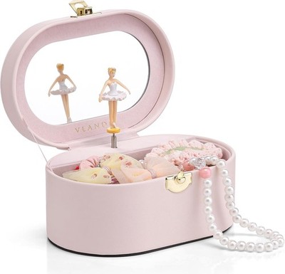 VLANDO Musical Jewelry Box for Girls - Kid Music Box with Ballerina for Birthday