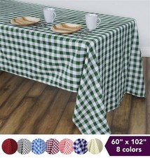 60x102" Checkered Gingham Tablecloth Polyester Rectangular Linens Wedding PARTY