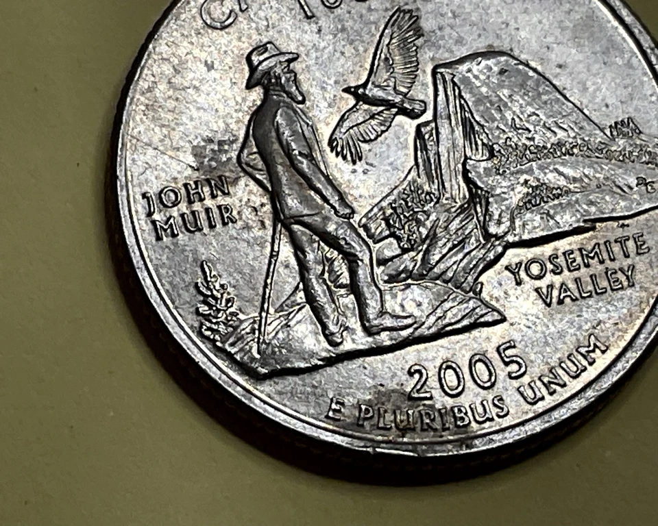 2005 D California State Quarter- Off Set- Struck through Stain- Re-punched mark - Image 3 of 4