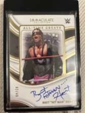 2023 Panini Immaculate WWE Brett “Hit Man” Hart All Time Greats On Card Auto /49