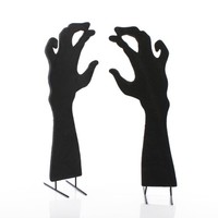 INNA-Glas Deko Halloween Silhouette HäNde Spooky Hands, Schwarz, 40Cm