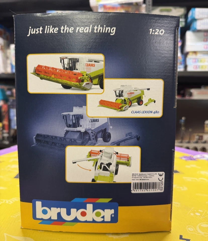 BRUDER 02120 - scala 1:20 - MIETITREBBIA CLAAS LEXION 480 - NUOVO - SIGILLATO - Immagine 4 di 4