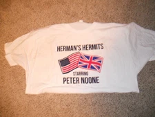 Herman's Hermits Tee Shirt  Peter Noone British & American Flag XXL Unisex NEW