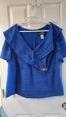 Alex Evenings Royal Blue Special Occasion Blouse   Size 3X