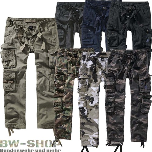 BRANDIT HOSE PURE VINTAGE SLIM FIT NEU CARGOHOSE LANG BW ARMY OUTDOOR CARGO - Bild 1 von 11