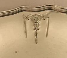 VINTAGE/ANTIQUE? GORHAM SILVER SOLDER 10" SCALLOPED PLATE,  Art Deco/NOUVEAU