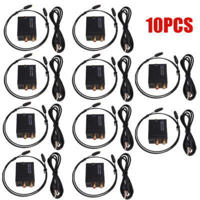 10 Digital Optical Coaxial to Analog RCA L/R Audio Converter Adapter Fiber Cable