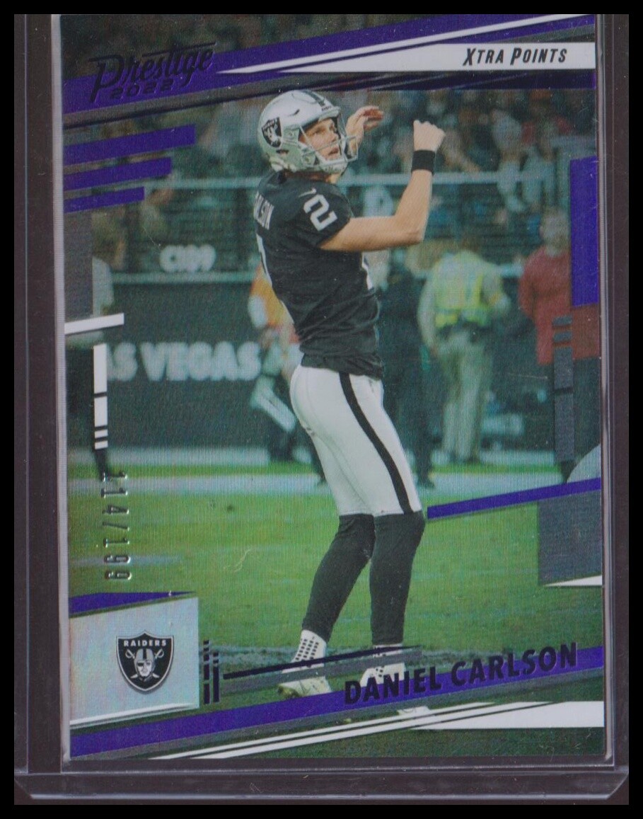 2022 Panini Prestige #178 Daniel Carlson Xtra Points Purple #/199 Vegas Raiders