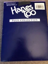 Hanes Too Plus Collection Barely Black Queensize Control Top E08 Sz 1Q New