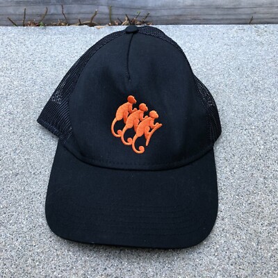 VTG OTTO Monkey Shoulder Whiskey Trucker Hat Men's Black Adjustable Cap Snapback