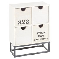 4 6 Wooden Cabinet Drawer Storage Box On Metal Stand Organiser Bits & Bobs NEW