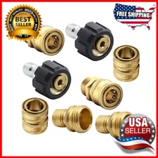 8Pc Pressure Washer Adapter Set Quick Disconnect Kit M22 Swivel to 3/8'' Connect