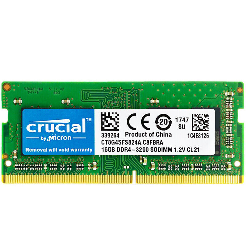Crucial DDR4 16GB 3200 MHz PC4-25600 260-Pin SODIMM Notebook