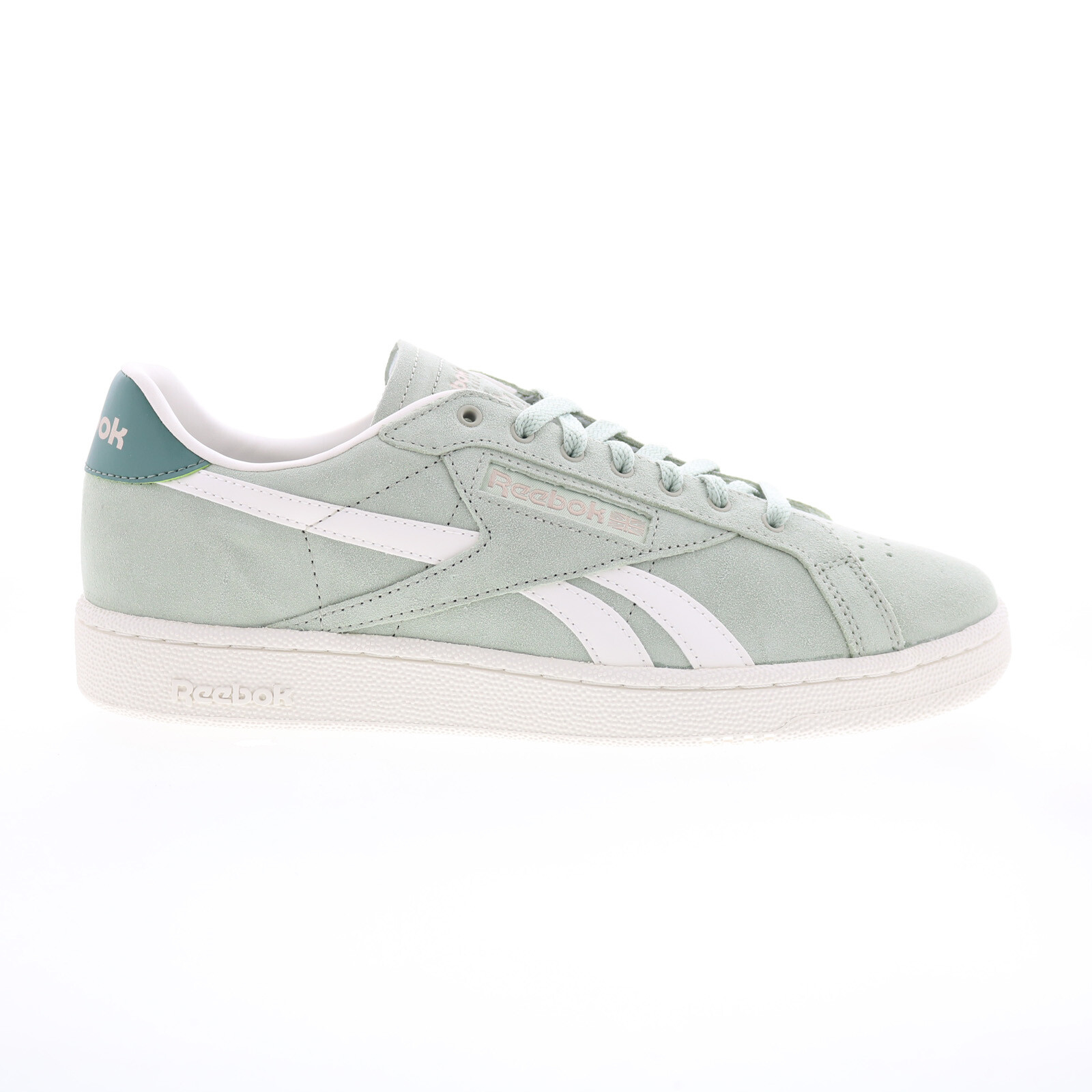 Reebok Club C Grounds UK Mens Green Suede Lace Up Lifestyle Sneakers Shoes