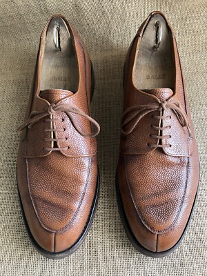 Church's Brown Pebble Grain Leather Split Toe Derby Shoes Size