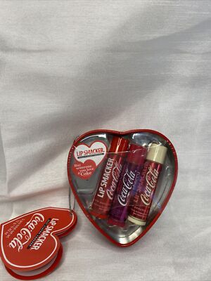 Lip Smacker Coke lip balm 3 pack in Heart tin Classic Vanilla Cherry NEW