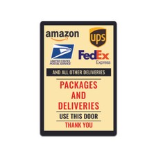 Tin Signs Home Wall D cor - Metal Sign 12 x 8 in. Packages and Deliveries Use