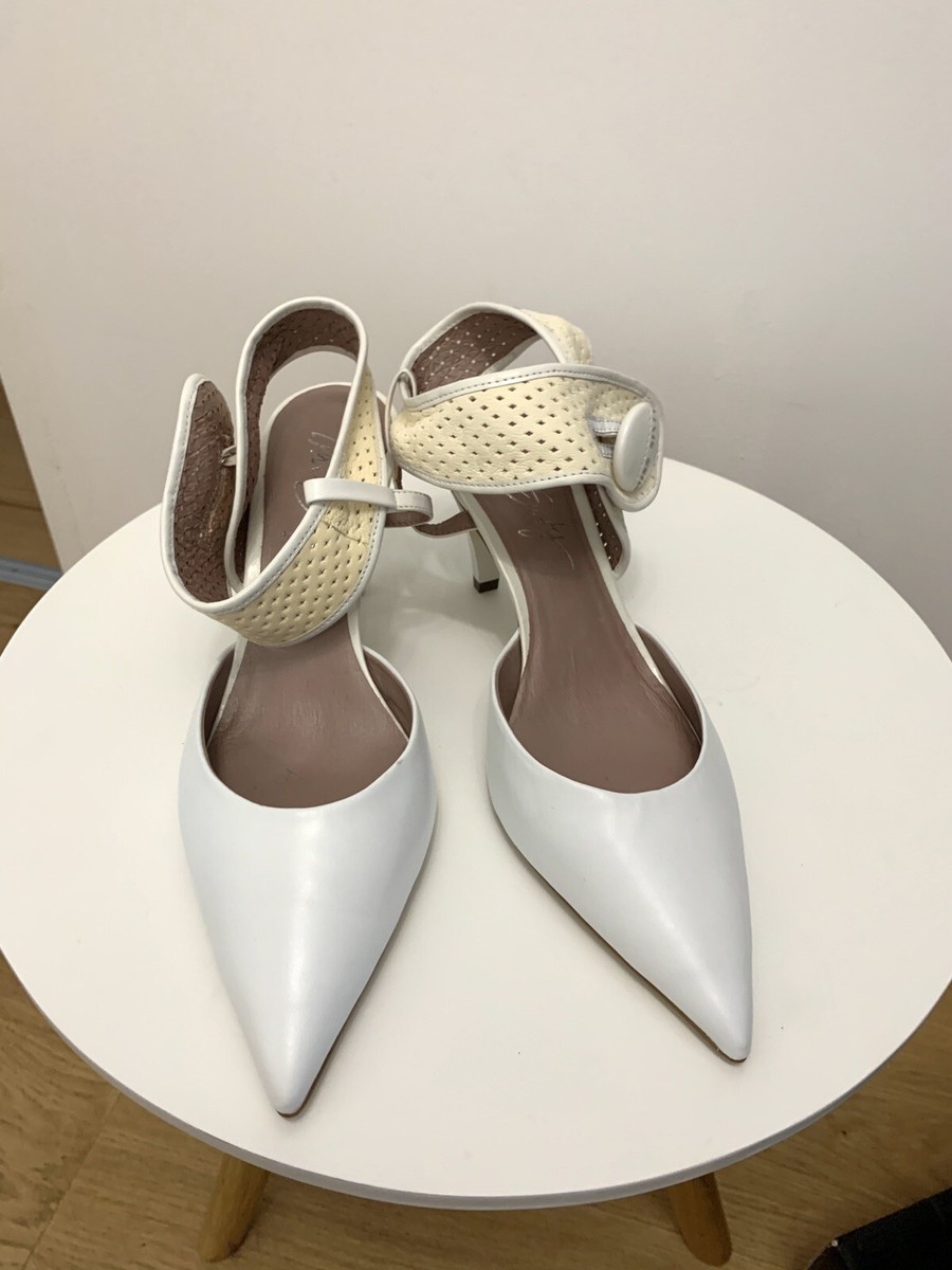 Escarpins Miss Sixty Carol En Cuir Blanc - Talons Hauts, Taille EU40/UK8, Neuf Avec Boîte
