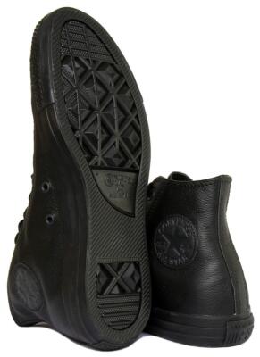 Converse 135251 Ct As Hi Black Mono Leather Womens Sneakers 