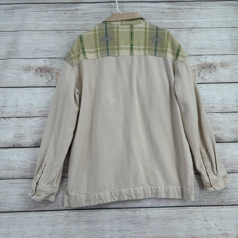 Sobrecamisa BDG Robbie Crafted Western Southwest para hombre talla S beige/verde/gris Foto 2 de 4