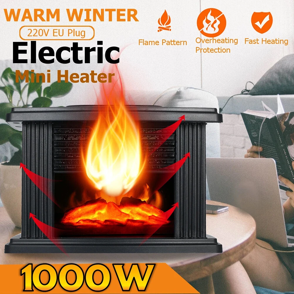 1000W Electric Heater Portable Mini Quick Heating Flame Warm Air Fan Office  | eBay