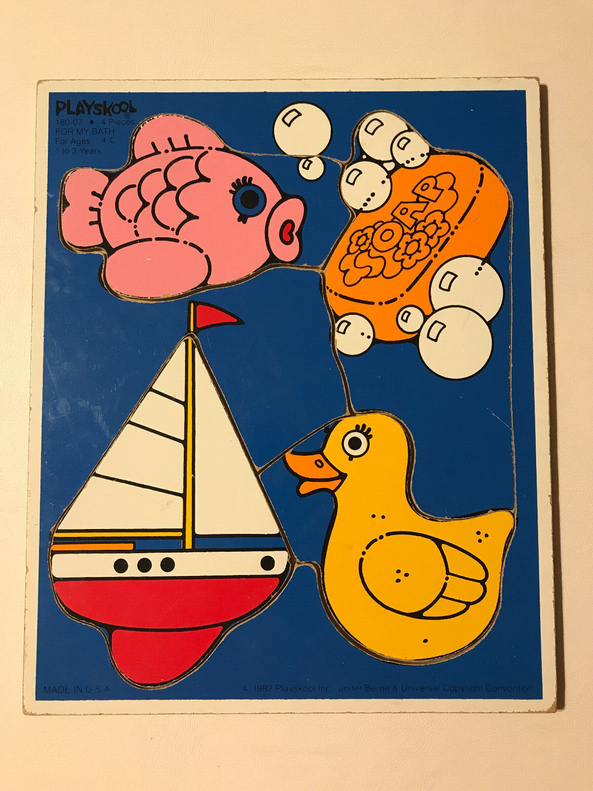 Playschool Puzzle Bathtub Toys Vintage Puzzle 1982