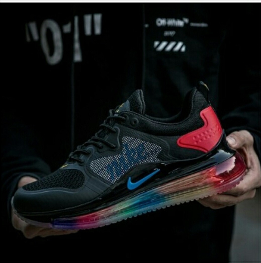 Custom Made Nike Air Max 720 Black,White,Red,Blue,Yellow Running Shoes |  eBay