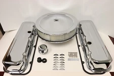 BB Chevy Chrome Engine Dress Up Kit Tall Valve Covers 14" Air Cleaner BBC 454