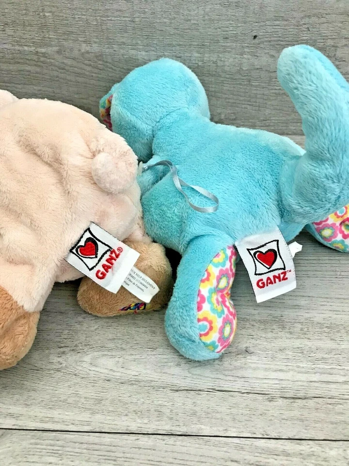 Lot of 2 Ganz Plush Toy Animals Springy Kangaroo & Floppy Pig No Codes - Image 4 of 4