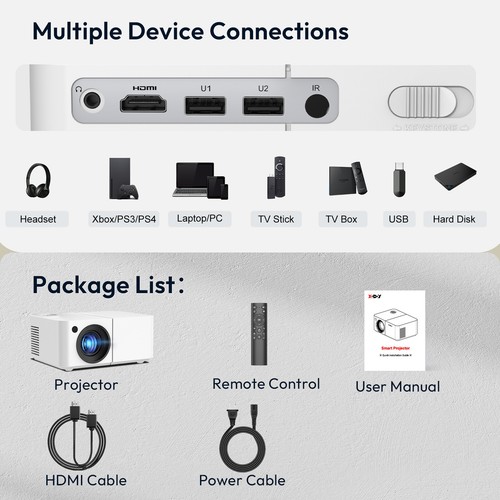 XGODY Android 4K Mini Smart Projector 5G WiFi Bluetooth LEDElectric Keystone - Picture 13 of 13