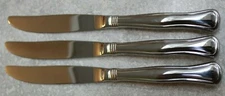 rare Set of 3 INTERNATIONAL SILVER Glossy 18/10 Stainless MADISON DINNER KNIVES
