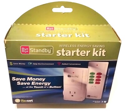 NEW SEALED - BYE BYE STANDBY WIRELESS ENERGY SAVING STARTER KIT RE:SET BBS-STR 