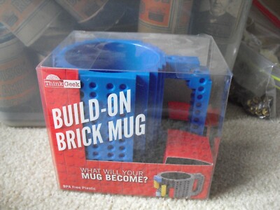 Unique ThinkGeek Build On Brick Mug 4 3/4'' Tall NIP
