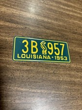 VINTAGE 1953 GENERAL MILLS WHEATIES CEREAL LOUISIANA BICYCLE LICENSE PLATE