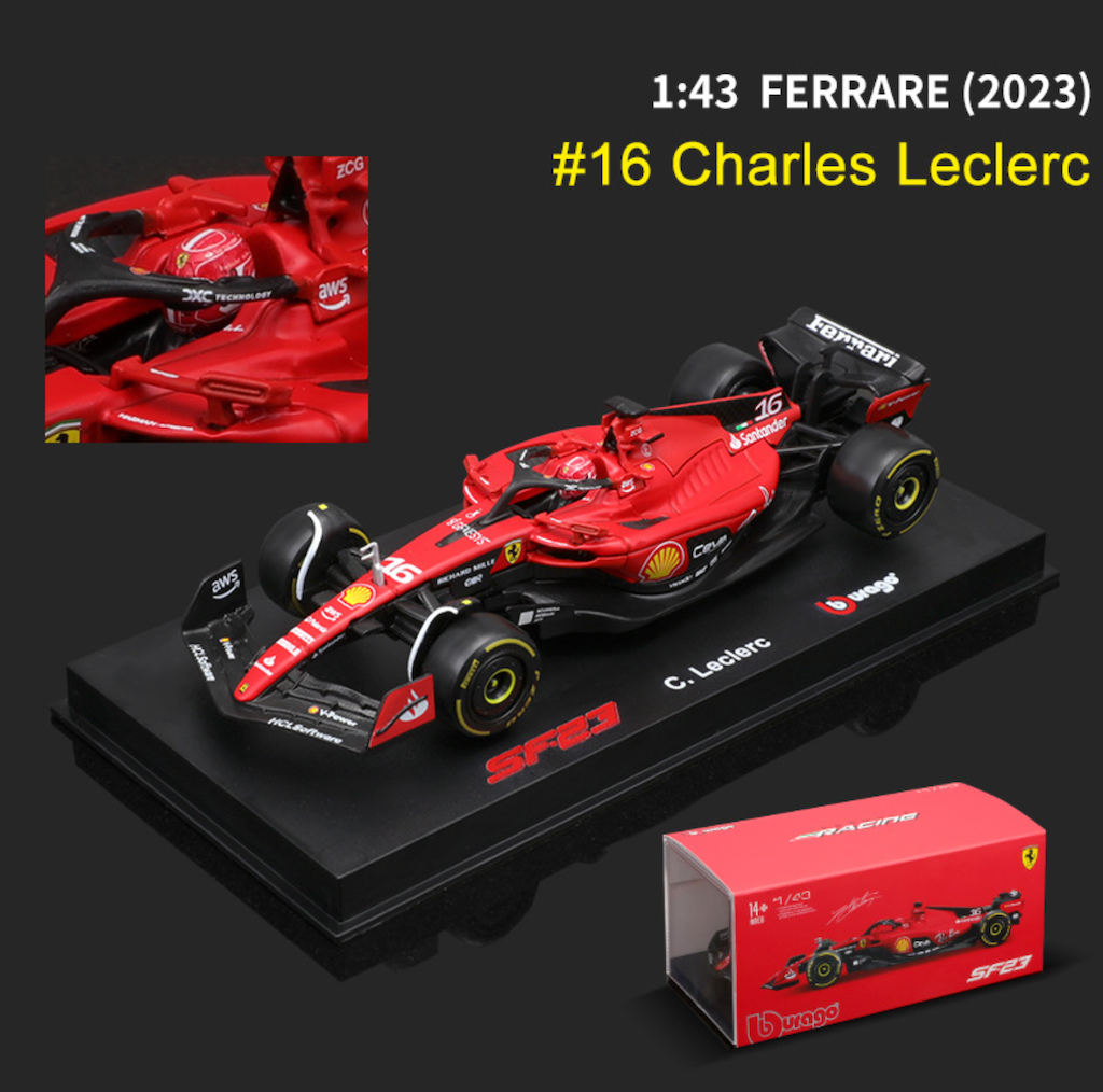 Bburago 1:43 2023 F1 SF23 #16 Formula One Racing Sports Model Toy Metal Car