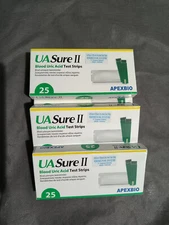 UASure II Uric Acid Test Strips. UA Sure. Box of 25 - 125 (1,2,3 & 5 Packs)