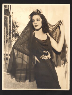 GLAMOROUS 11x14 1920/30 DARK MOODY BLACK BRIDE LORETTA YOUNG SILVER GELATN PHOTO