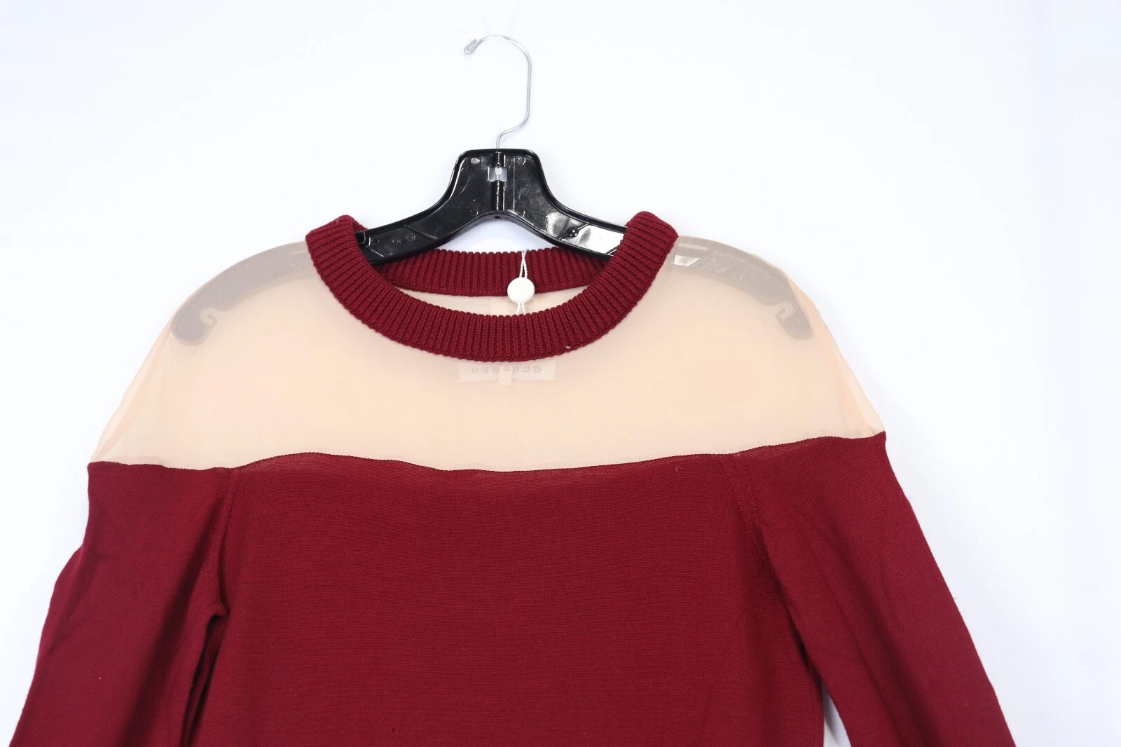 Maison Margiela o1rshd10124 Camicia lunga donna abito in Borgogna Nuova con etichette M