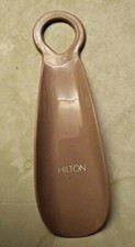 Vintage Hilton Hotel Advertising Plastic Pink Shoe Horn / 1960s / Unused, Cool