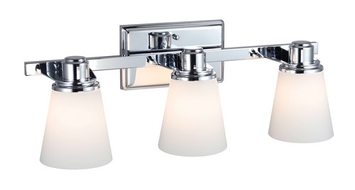 Modern Chrome Bathroom Wall Lights with Glass Bath Vanity Lighting Fixtures