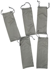 Eyeglass Protective Sleeve - Grey - Soft Cases, Durable and Stylish - LOT of 5