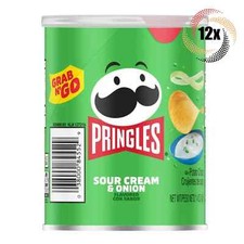 12x Cans Pringles Grab N' Go Sour Cream Onion Potato Crisps Chips Snack - 1.4oz