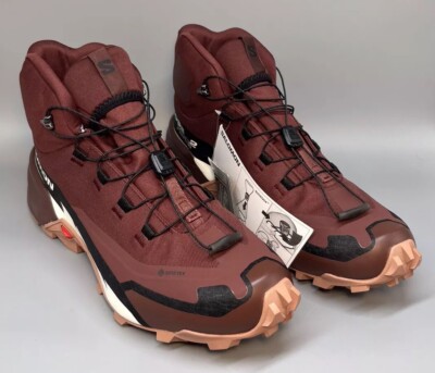 Salomon Cross Hike Mid GTX Boot Womens Size 10 Shoe Maroon Red Brown New 