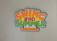 Swing into Summer Scrapbook Title Handmade Paper Pierced Die Cut