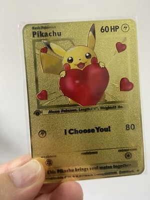 Pikachu 60 HP ☆ ポケモンカードpikachu gold star Pikachu HP60 Gold Metal Pokémon Card-Collectible Gift Display