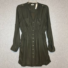 Sunshine & Shadow Vintage UO Olive Green Button-Down Dress Size Medium