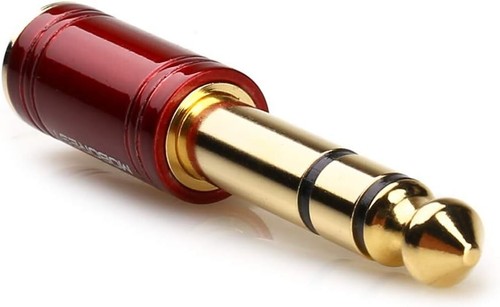 3.5mm to 6.35mm Stereo Adapter - Pure Copper - Male to Female - Red - 2PCS - Picture 6 of 9