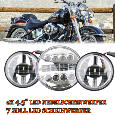 7" LED Scheinwerfer Blinker Mit +4.5" Nebelscheinwerfer Für Harley Electra Glide