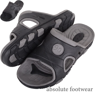 Herren Herren Einfache Slipper Offene Zehe Sommer Atmungsaktiv Pantoletten Schieber Sandalen
