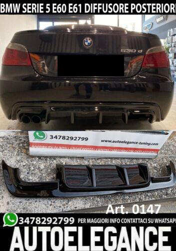 DIFFUSORE M5 TUNING LOOK BMW SERIE 5 E60 E61 03-07 NERO LUCIDO - Afbeelding 1 van 13